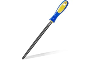 KALIM 8 Inch Triangle Hand File with High Carbon Hardened Steel, Ergonomic Grip, Plastic Non-Slip Handle …