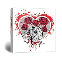 Canvas Wall Art Skull Art Canvas Prints Home Artwork Decoration for Living Room,Bedroom - 12x12 inches