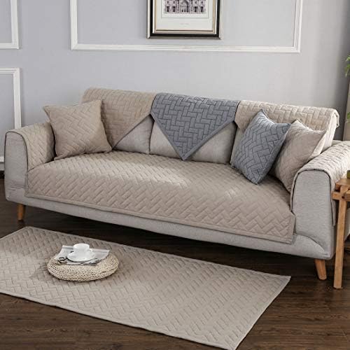 Royhom 2pcs Square Covers for Armrest & Backrest (Not Seat Cover) for Sofa, Loveseat, Couch | Washed Cotton 2pcs-35" x 35" (2 Square Pieces)