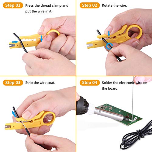 Soldering Iron Kit,Professional Electric Soldering Iron Set, Portable 60W Temperature Controlled Solder Iron Gun 15-in-1 with 5pcs Soldering Iron Tips, Stand, Desoldering Pump,Solder Sucker,Pu Bag - Thumbnail 4