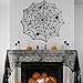 TUPARKA 3 Pcs Halloween Decorations Set, Spiderweb Rectangular Spooky Bat Lace Tablecloth, Spiderweb Round Lace Table Cover and Fireplace Scarf Cover for Halloween Party