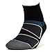 Feetures! Men's Elite Light Cushion Quarter, black + Reflector, large