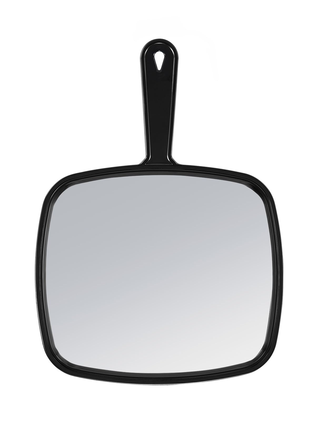 OWBIA Hand Mirror, 32 × 22.6 cm Extra Large Handheld Mirror with Handle, Portable Makeup Mirror, Black