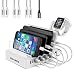 105W COSOOS Charging Station for Multiple Devices,6-Port USB Charger Station with Power Delivery PD & QC3, 7 USB Cable(4 Type),lwatch Stand,for iPhone,USB-C iPad,Laptop,Macbook Pro/Air, Kindle,Samsung