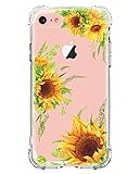LUOLNH iPhone 6 case,iPhone 6S Case with Flowers, LUOLNH Slim Shockproof Clear Floral Pattern Soft Flexible TPU Back Cover Case for iPhone 6/6s [4.7 inch] -3 Sunflower