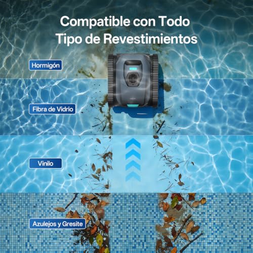 Ultenic Robot Pool Cleaners & Walls, Line, Navigation S&N App | Cleaning Background/Walls/Line, 180min/150㎡, Self-parking, Filter 180μm 3.5L, App Control, Automatic and Wireless