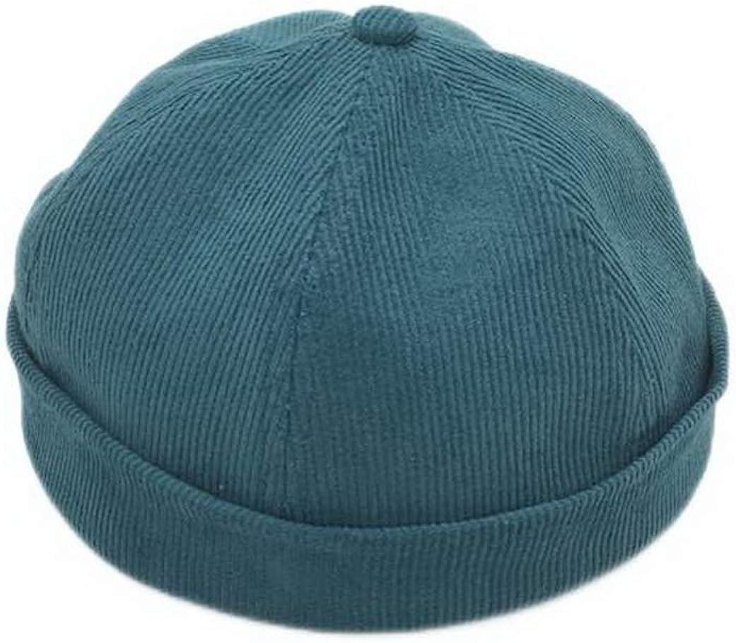 Mongous Unisex Classic Blue Corduroy Brimless Beanie Hat Foldable