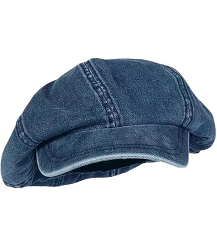 Amazon.com: Sanfly Denim Painters Hat Retro Octagonal Hat Trendy