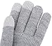 Simplicity Women's Gloves Three Fingers Knit Touchscreen Gloves, Grey