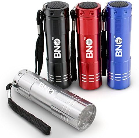 Mini Skull Flashlight by BNO (4-Pack Batteries Included)-Ultra-Bright Tactical LED Mini Flashlight-Compact,Water Resistant &amp; Durable Aluminum Body-Ideal for Hunting,Camping &amp; Hiking- 4 Colors