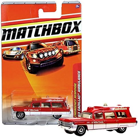 Matchbox Year 2009 Emergency Response Series 1:64 Scale Die Cast Metal Car #55 - Red Station Wagon Unit 2 Miller County '63 CADILLAC AMBULANCE R4983