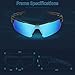 TOREGE Polarized Sports Sunglasses for Men Women Cycling Running Driving TR033(Black&Black Tips&Blue Lens)
