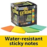 Post-it Extreme Notes, Stop Re-work on the Job, Works in 0 - 120 degrees Fahrenheit, 100X the holding power, Green, Orange, Mint, Yellow, 3 in x 3 in, 12 Pads/Pack, 45 Sheets/Pad