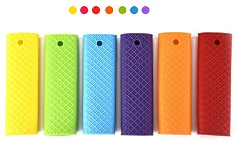 3 Pcs Silicone Handle Holder, Heat Protecting Silicone Hot Handle, Pot Handle Cover for Cast Iron Skillets & Metal Frying Pans, Colors may vary - Thumbnail 4