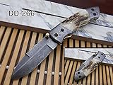 7.5" Folding Knife with 3.5" Blade, Stag, Bull