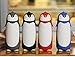 Penguin Glass Water Tumbler- Cute Water Bottle Double Walled Cup Flask Travel Mug for Kids, Students, 9.6oz, Black