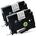 Fimax 2 PK Standard Laminated Label Tape Compatible For Brother P-Touch TZe-131 TZ131 TZe131 Black on Clear 0.47