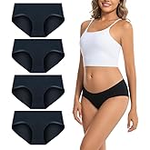 AMZCHPC Women's Cotton Underwear Hipster Panties Style Underpant 4 Pack