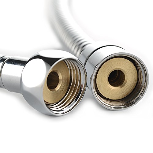 VCCUCINE Replacement 304 Stainless Steel Chrome Bath Handheld Shower Hose, 59 Inches(1.5 Meters) (4.9 Ft) Hose with Solid Brass Connector