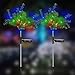 Solar Decorative Garden Stakes Lights, Christmas Party Outdoor Decor Trees with Multi Color LED Flash Lights Waterproof for Home Lawn Yard Patio Pathway Landscape, 2 Pack (Tree)