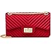 Women Fashion Shoulder Bag Jelly Clutch Handbag Quilted Crossbody Bag with Chain - Red