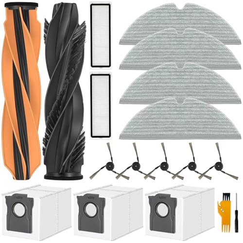 Vacuum Cleaner Accessories for DREAME D20/D20 Pro Plus, 1 Main Brush, 2 Filters, 3 Dust Bags, 4 Wipes, 5 Side Brushes, D20 Pro Plus Replacement Parts 17pcs | 1 Spazzola Principale, 2 Filtri, 3 Sacchetti Per La Polvere, 4 Salviette, 5 Spazzole Laterali, D20 Pro Plus Pezzi Di Ricambio
