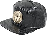 Hater Leather Black Baseball Snapback Cap for Men H14088