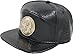YOXO Leather Black Snapback Baseball Cap for Men