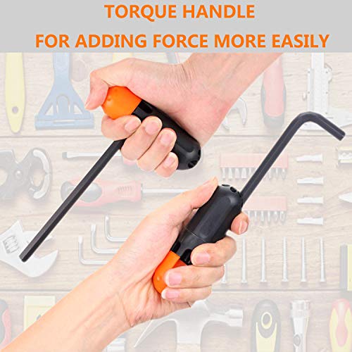 31 PCS Allen Hex Key Wrench Set Torque Rod with Helping T-handle Inch/Metric Long Arm 0.028"- 3/8" Short Arm 0.7-10mm with Portable Case URGENEX - Thumbnail 3