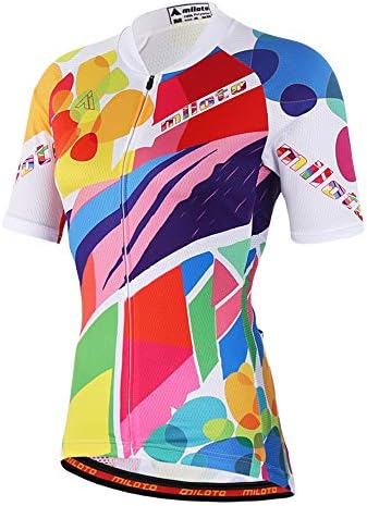 Vgowater Women's Cycling Jersey Short Sleeve Full-Zip Cycling Shirt Quick Dry Biking Top
