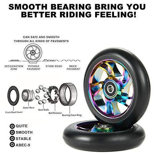 100mm Scooter Wheels Pro Scooter Wheels 100mm Pair Neo Oil Slick