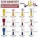 Hilitchi 255Pcs 22-16/16-14/12-10AWG Fully Insulated Female/Male Spade Quick Wire Crimp Terminals Connectors Kit