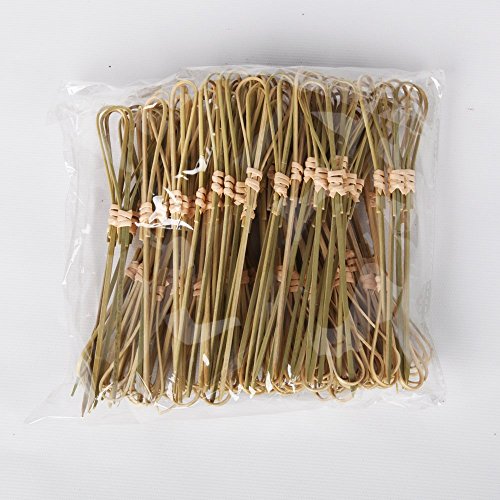 Green Bamboo Tied Heart Appetizer or Sandwich Picks/Swizzle Sticks - 4 3/4" - 100 ct - Thumbnail 5