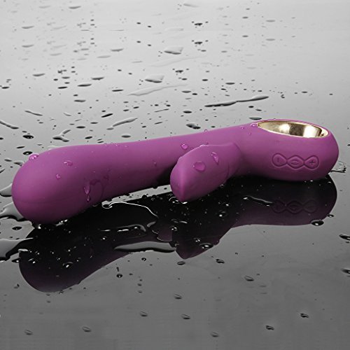Sexy Slave Alice\'s Rechargeable Dual Wand 6-Function Waterproof G-Spot and Clitoral Rabbit Vibrator, Purple