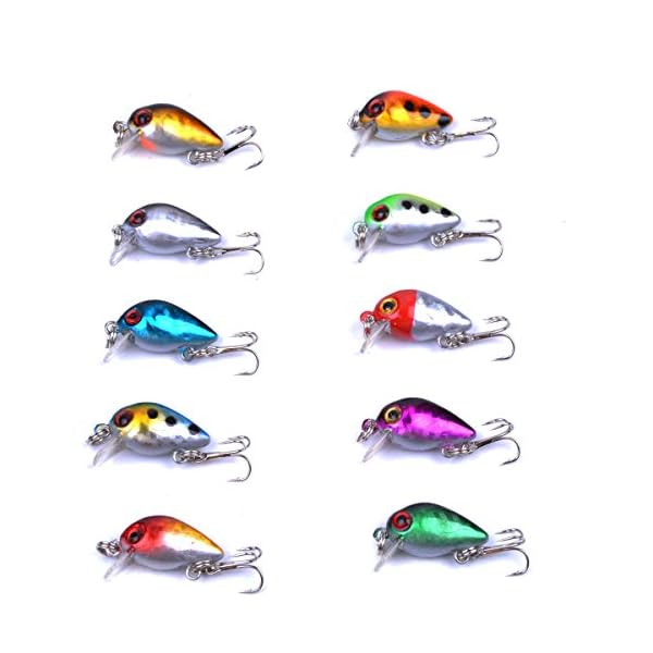 Aorace-10pcslot-Mini-Fishing-Lures-10-Colors-Fishing-Bait-26cm16g-Fishing-Tackle-10-High-Carbon-Steel-Treble-Hook