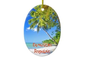 Fprqlyze Tropical Island in Dominican Republic Ceramic Christmas Ornaments Novelty Christmas Tree Decorations Idea