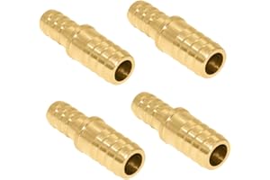 Beduan Brass Hose Reducer, 3/8" to 5/16" Barb Hose ID, Reducing Barb Fitting Splicer Mender Union Air Water Fuel (Pack of 4)