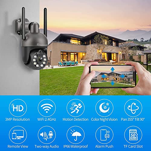 Techage PT815G, Plugin, Pan Tilt Security Camera Outdoor, Auto