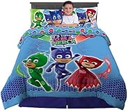 Franco Kids Bedding Super Soft Comforter with Sheets and Plush Cuddle Pillow Set, 6 Piece Full Size, PJ Masks