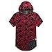 UNRESTRAINED Mens Hipster Hip Hop Holes Zipper Camo T Shirt