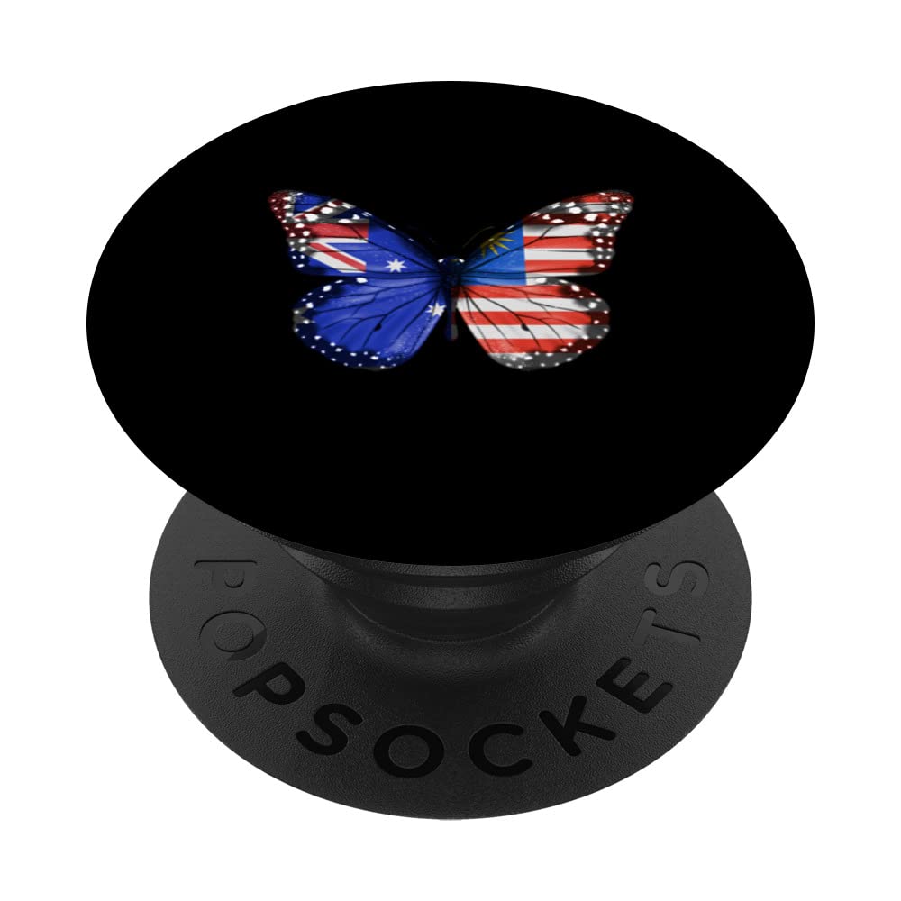 Australian Malaysian Flag Butterfly PopSockets Swappable PopGrip