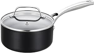 EPPMO Nonstick Saucepan with Lid, Durable Hard-Anodized Saucepan for Home Kitchen, Dishwasher &amp; Oven Safe, 1.5 Quart