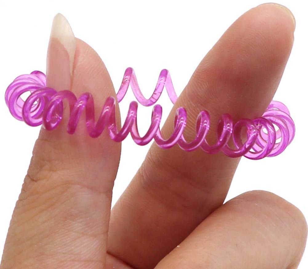 Jrancc Coil Hair Ties 9 Count Spiral Hair Ties Color Plastic No Crease Waterproof Elastic for All Hair Types