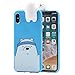 iPhone X Case, Umiko(TM) 3D Cartoon Animals Super Cute Funny We Bare Bears Ice Polar Bear Soft Silicone Case Skin for Apple iPhone X iPhone 10 (2017) Kid, Blue