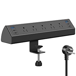 Jgstkcity Desk Clamp Power Strip USB C,40W Total