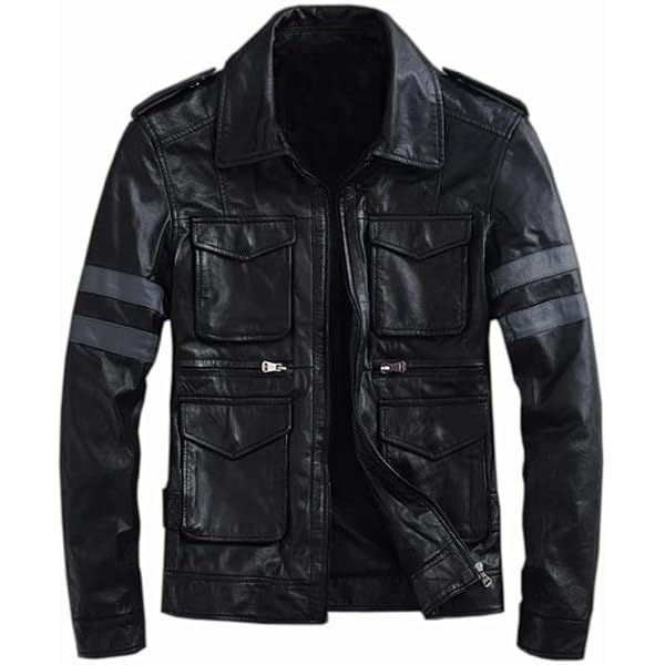 Men's Resident RE6 Evil Leon S Kennedy Leather Jacket | Motorcycle