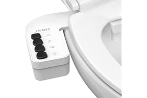 ZMJH J030 Bidet Attachment for Toilet, Non-Electric, One-key disassembly, Self Cleaning Dual Nozzle and Easy Water Pressure Adjustment, Rear/Feminine Wash
