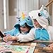 Emolly Fashion Kids Animal Unicorn Pajama Onesie - Soft and Comfortable with Pockets (4, Blue)