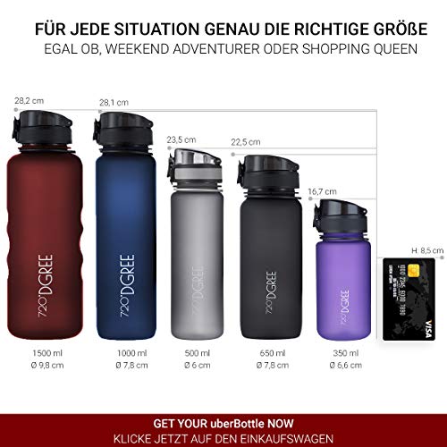 [- 720°DGREE Trinkflasche “uberBottle“ - 1L | Wasserflasche Auslaufsicher | Sportfl