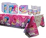 Party Pack for 16 Shimmer and Shine Birthday Party Supplies Plates, Napkins, Cups, Tablecover